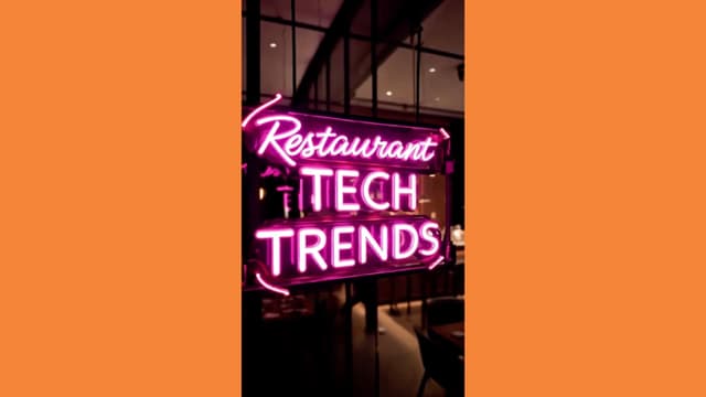 A pink neon sign that says restaurant tech trends