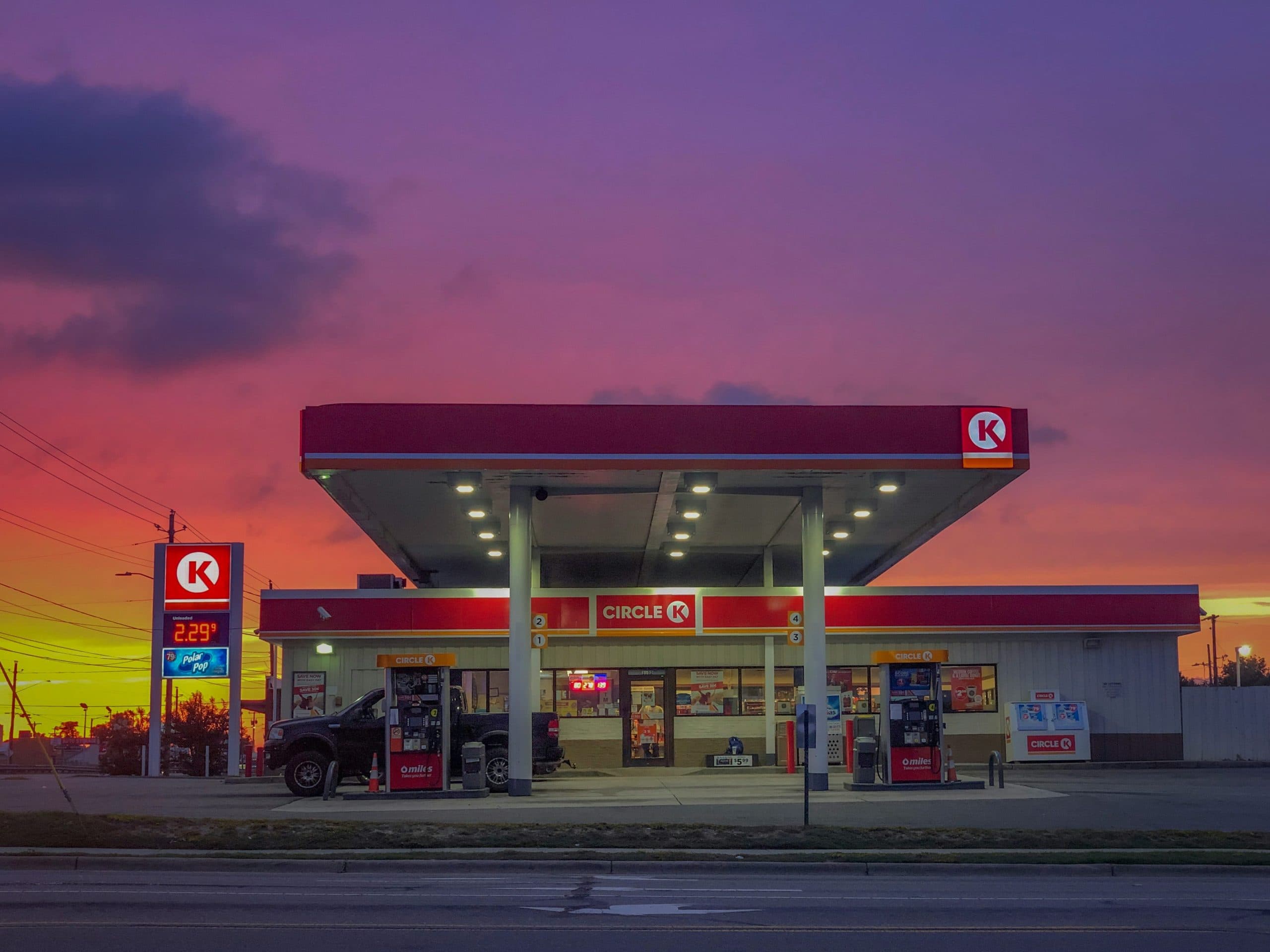 C-store with a sunset